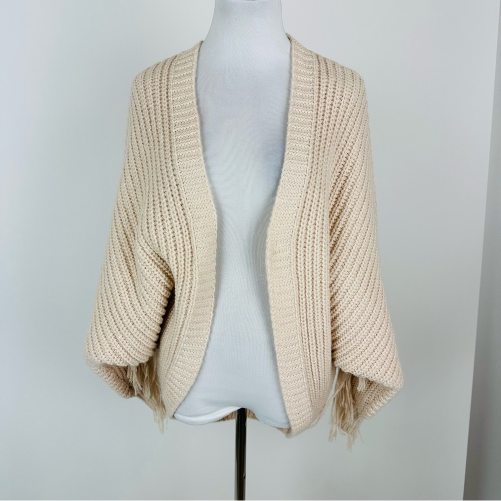 Entro Fringe Cardigan Sweater Size Medium